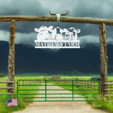 Cute Cow Personalized Family Name Sign ~ Metal Porch Sign | Metal Gate Sign | Farm Entrance Sign | Metal Farmhouse | Cow Sign | Highland Cow
