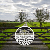 Home Is Where The Herd Is Sign ~ Metal Porch Sign | Metal Gate Sign | Farm Entrance Sign | Metal Farmhouse | Cow Farm Sign