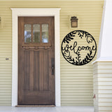 Welcome Spring Floral Sign ~ Outdoor Metal Sign, Door Hanger Sign, Last Name Sign, Wedding Gift, Personalized Metal Sign