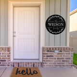 Family Metal Name Sign ~ Outdoor Metal Sign, Door Hanger Sign, Metal Monogram Sign, Last Name Sign, Wedding Gift, Split Monogram Sign