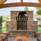 Custom Bear House Number Sign ~ Metal Porch Sign | Outdoor Sign | Front Door Sign | Metal Hunting Sign | Cabin Sign