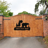 Custom Bear Scene Sign ~ Metal Porch Sign | Outdoor Sign | Front Door Sign | Metal Hunting Sign | Cabin Sign