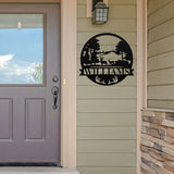 Buck & Doe Name Sign ~ Metal Porch Sign | Outdoor Sign | Front Door Sign | Metal Hunting Sign | Cabin Sign