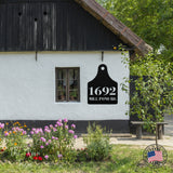 Home Address Cow Tag Sign ~ Metal Porch Sign | Metal Gate Sign | Farm Entrance Sign | Metal Farmhouse | Cow Sign | Highland Cow