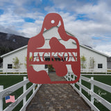 Personalized Cow Tag Sign ~ Metal Porch Sign | Metal Gate Sign | Farm Entrance Sign | Metal Farmhouse | Cow Sign | Highland Cow