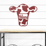 Cow Welcome Sign ~ Metal Porch Sign | Metal Gate Sign | Farm Entrance Sign | Metal Farmhouse | Cow Sign | Highland Cow