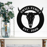 Personalized Cow Skull Name Sign ~ Metal Porch Sign | Metal Gate Sign | Farm Entrance Sign | Metal Farmhouse | Cow Sign | Highland Cow
