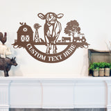 Personalized Cow Farm Sign ~ Metal Porch Sign | Metal Gate Sign | Farm Entrance Sign | Metal Farmhouse | Cow Sign | Highland Cow | Address