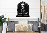 Tombstone Last Name Sign ~ Metal Porch Sign, Fall Door Hanger, Fall Metal Sign, Metal Fall Sign, Fall Sign, Fall Porch Sign, Custom Autumn