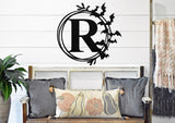 Bat Last Name Monogram, Metal Porch Sign, Fall Door Hanger, Fall Metal Sign, Metal Fall Sign, Fall Sign, Porch Sign, Custom Autumn Sign