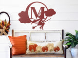 Witch Last Name Monogram, Metal Porch Sign, Fall Door Hanger, Fall Metal Sign, Metal Fall Sign, Fall Sign, Porch Sign, Custom Autumn Sign