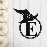 Witch's Hat Monogram, Metal Porch Sign, Fall Door Hanger, Fall Metal Sign, Metal Fall Sign, Fall Sign, Porch Sign, Custom Halloween Sign