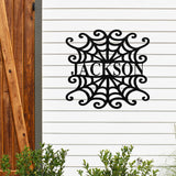 Spiderweb Family Name Sign, Metal Porch Sign, Fall Door Hanger, Fall Metal Sign, Metal Fall Sign, Fall Sign, Porch Sign, Halloween Porch