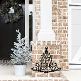 We Wish You A Merry Christmas Porch Sign ~ Custom Metal Door Hanger, Personalized Christmas Décor, Winter Porch Sign, Metal Christmas Sign