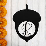Acorn Monogram Sign ~ Metal Porch Sign, Fall Door Hanger, Fall Metal Sign, Metal Fall Sign, Fall Sign, Fall Porch Sign, Custom Autumn