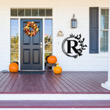 Bat Last Name Monogram, Metal Porch Sign, Fall Door Hanger, Fall Metal Sign, Metal Fall Sign, Fall Sign, Porch Sign, Custom Autumn Sign