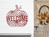 Welcome Pumpkin Sign, Metal Porch Sign, Fall Door Hanger, Fall Metal Sign, Metal Fall Sign, Fall Sign, Porch Sign, Custom Halloween Sign