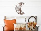 Spooky Moon Sign, Metal Porch Sign, Fall Door Hanger, Fall Metal Sign, Metal Fall Sign, Fall Sign, Porch Sign, Custom Halloween Sign