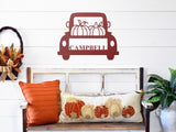 Pumpkin Truck Name Sign, Metal Porch Sign, Fall Door Hanger, Fall Metal Sign, Metal Fall Sign, Fall Sign, Porch Sign, Custom Sign