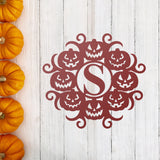 Jack-O-Lantern Monogram Sign, Metal Porch Sign, Fall Door Hanger, Fall Metal Sign, Metal Fall Sign, Fall Sign, Porch Sign, Custom Fall Sign