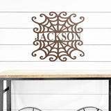 Spiderweb Family Name Sign, Metal Porch Sign, Fall Door Hanger, Fall Metal Sign, Metal Fall Sign, Fall Sign, Porch Sign, Halloween Porch