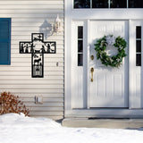 Cross Nativity Scene Christmas Porch Sign ~ Custom Metal Door Hanger, Personalized Christmas Decor, Winter Porch Sign, Metal Christmas Sign