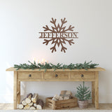 Custom Snowflake Last Name Sign ~ Christmas Door Hanger, Personalized Christmas Décor, Custom Winter Porch Sign, Metal Christmas Sign