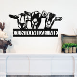 Cute Goat Personalized Family Name Sign ~ Metal Porch Sign | Metal Gate Sign | Farm Entrance Sign | Metal Farmhouse | Goat Sign | Silly Goat