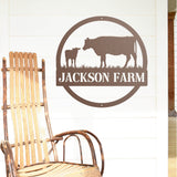 Cows Personalized Family Name Sign ~ Metal Porch Sign | Metal Gate Sign | Farm Entrance Sign | Metal Farmhouse | Cow Sign | Highland Cow