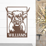 Silly Cow Personalized Family Name Sign ~ Metal Porch Sign | Metal Gate Sign | Farm Entrance Sign | Metal Farmhouse | Cow Sign