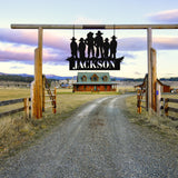 Cowboy Personalized Family Name Sign ~ Metal Porch Sign | Metal Gate Sign | Farm Entrance Sign | Metal Farmhouse | Cow Sign | Rustic Farm
