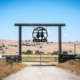 Cowboy Personalized Family Name Sign ~ Metal Porch Sign | Metal Gate Sign | Farm Entrance Sign | Metal Farmhouse | Cow Sign | Rustic Farm