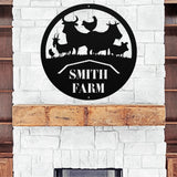 Barnyard Animals Family Name Sign ~ Metal Porch Sign | Metal Gate Sign | Farm Entrance Sign | Metal Farmhouse | Cow Sign