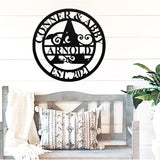 Personalized Family Name Metal Sign, Last Name Sign, Initial, Metal Monogram, Door Hanger, Housewarming Gift, Wedding Monogram, Anniversary