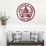 Personalized Family Name Metal Sign, Last Name Sign, Initial, Metal Monogram, Door Hanger, Housewarming Gift, Wedding Monogram, Anniversary