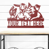 Silly Farm Animals Custom Metal Sign - Metal Porch Sign | Personalized Metal Sign | Custom Porch | Personalized Farm Sign