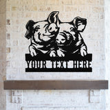 Custom Pig Farm Metal Sign - Metal Porch Sign, Personalized Metal Sign, Custom Porch, Personalized Farm Sign, Pig Sign