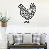 Floral Chicken Sign ~ Metal Porch Sign | Personalized Metal Sign | Farm Porch Sign
