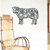 Floral Cow ~ Metal Porch Sign | Personalized Metal Sign | Custom Porch