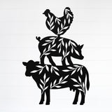 Stacked Farm Animals ~ Metal Porch Sign | Personalized Metal Sign | Custom Porch