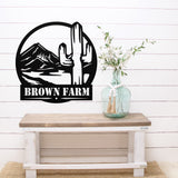 Desert Monogram Sign ~ Metal Porch Sign | Metal Gate Sign | Farm Entrance Sign | Metal Farmhouse
