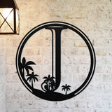 Beach Monogram Sign ~ Metal Porch Sign | Outdoor Sign | Front Door Sign | Metal Beach Sign