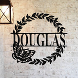 Butterfly Last Name Sign ~ Metal Porch Sign | Outdoor Sign | Front Door Sign | Metal Summer Sign
