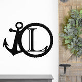 Anchor Monogram ~ Metal Porch Sign - Outdoor Sign - Front Door Sign - Metal Lake Sign - Lake House