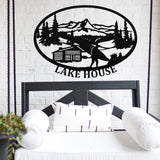 Lake House Welcome Sign ~ Metal Porch Sign - Outdoor Sign - Front Door Sign - Metal Lake Sign - Lake House