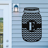 Mason Jar Monogram Sign ~ Metal Porch Sign | Outdoor Sign | Front Door Sign | Metal Summer Sign