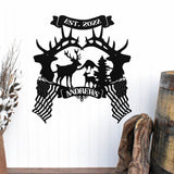 Antler Flag Custom Sign ~ Metal Porch Sign | Outdoor Sign | Front Door Sign | Metal Hunting Sign | Cabin Sign
