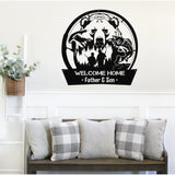 Welcome Home Father & Son Sign ~ Metal Porch Sign | Outdoor Sign | Front Door Sign | Metal Hunting Sign | Cabin Sign