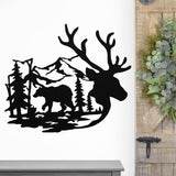 Wildlife Antler Scene Sign ~ Metal Porch Sign | Outdoor Sign | Front Door Sign | Metal Hunting Sign | Cabin Sign