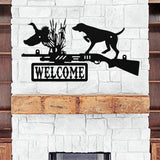 Dog & Pheasant Hunting Sign ~ Metal Porch Sign | Outdoor Sign | Front Door Sign | Metal Hunting Sign | Cabin Sign